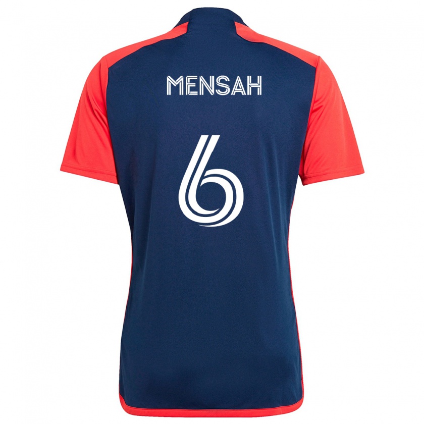 Kandiny Gyermek Jonathan Mensah #6 Kék Piros Hazai Jersey 2024/25 Mez Póló Ing