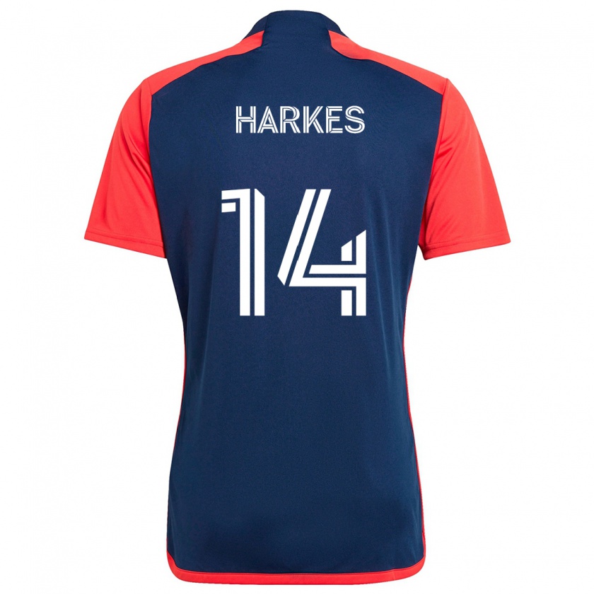 Kandiny Gyermek Ian Harkes #14 Kék Piros Hazai Jersey 2024/25 Mez Póló Ing