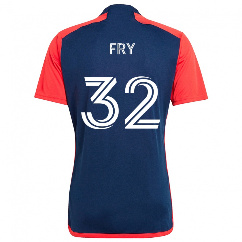 Kandiny Gyermek Malcolm Fry #32 Kék Piros Hazai Jersey 2024/25 Mez Póló Ing