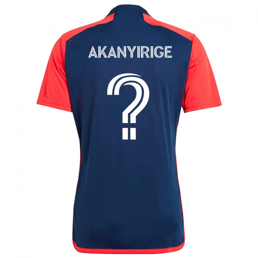 Kandiny Gyermek Jacob Akanyirige #0 Kék Piros Hazai Jersey 2024/25 Mez Póló Ing