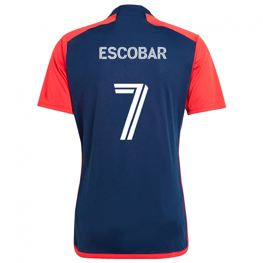 Kandiny Gyermek Olger Escobar #7 Kék Piros Hazai Jersey 2024/25 Mez Póló Ing