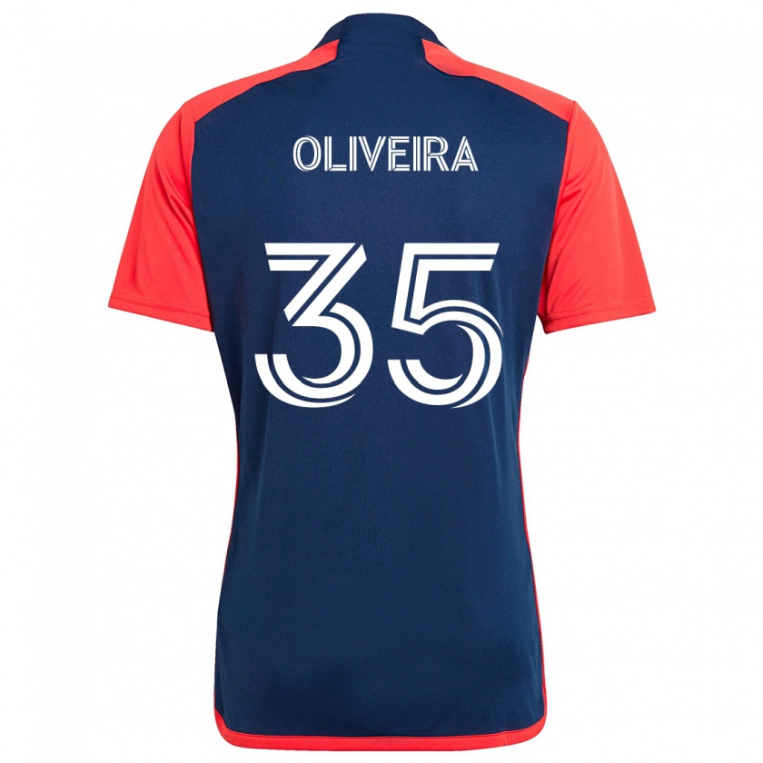 Kandiny Gyermek Cristiano Oliveira #35 Kék Piros Hazai Jersey 2024/25 Mez Póló Ing