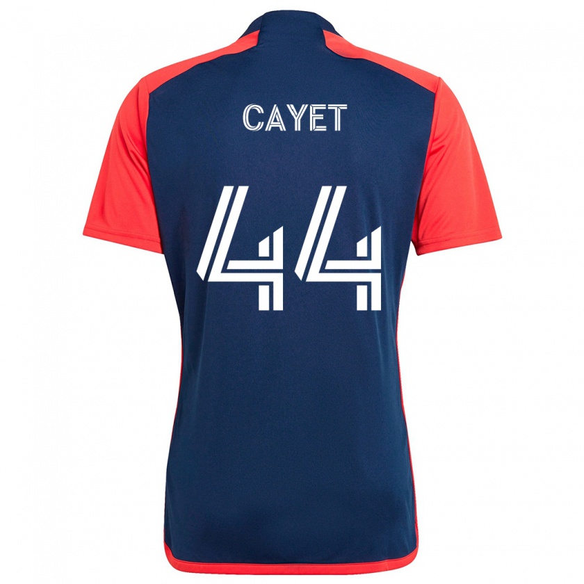 Kandiny Gyermek Pierre Cayet #44 Kék Piros Hazai Jersey 2024/25 Mez Póló Ing