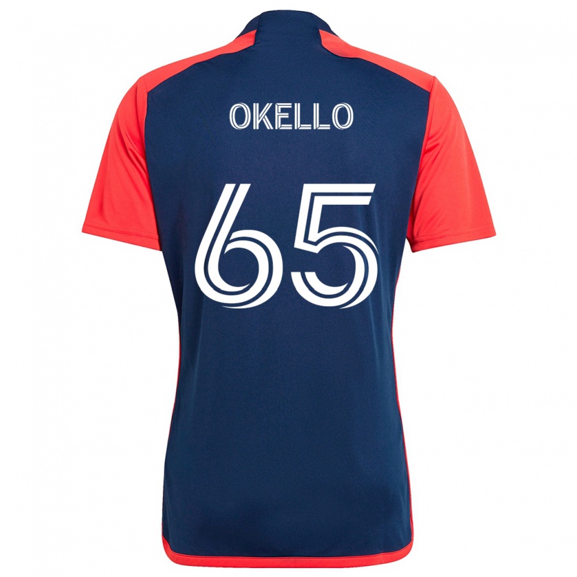 Kandiny Gyermek Noble Okello #65 Kék Piros Hazai Jersey 2024/25 Mez Póló Ing