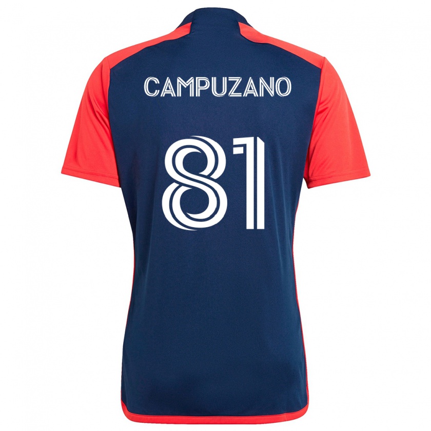 Kandiny Gyermek Nico Campuzano #81 Kék Piros Hazai Jersey 2024/25 Mez Póló Ing