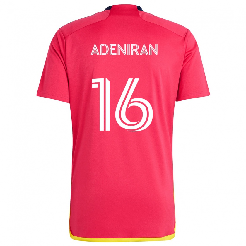 Kandiny Gyermek Samuel Adeniran #16 Piros Kék Hazai Jersey 2024/25 Mez Póló Ing