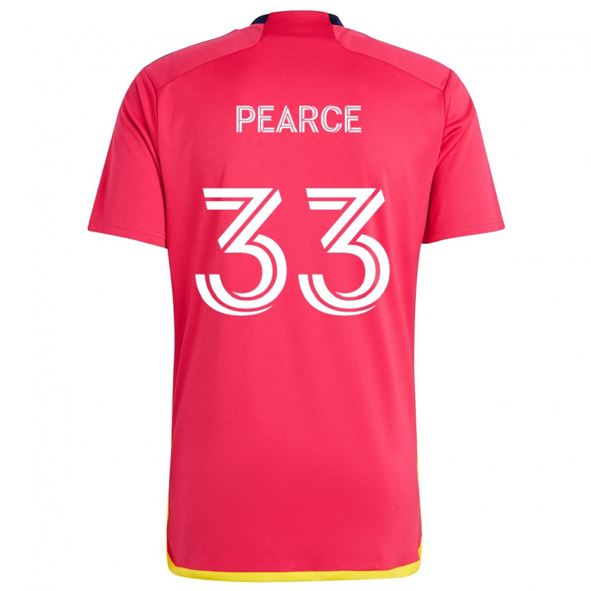 Kandiny Gyermek Tyson Pearce #33 Piros Kék Hazai Jersey 2024/25 Mez Póló Ing