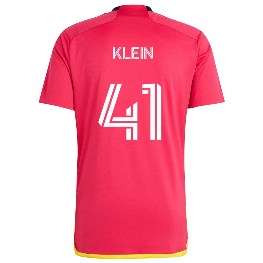 Kandiny Gyermek Johnny Klein #41 Piros Kék Hazai Jersey 2024/25 Mez Póló Ing