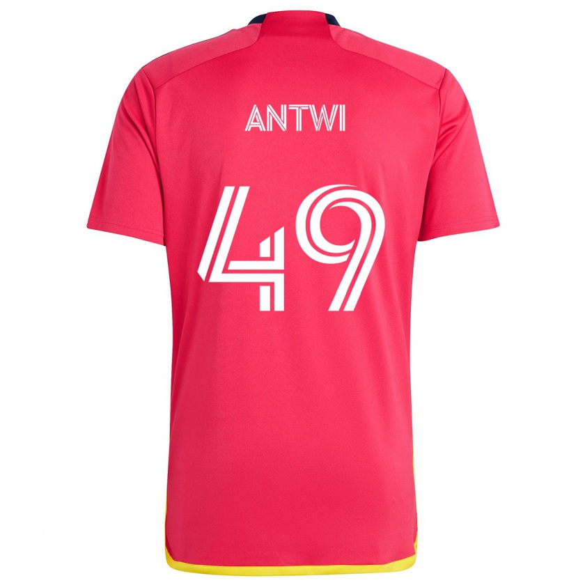 Kandiny Gyermek Seth Antwi #49 Piros Kék Hazai Jersey 2024/25 Mez Póló Ing