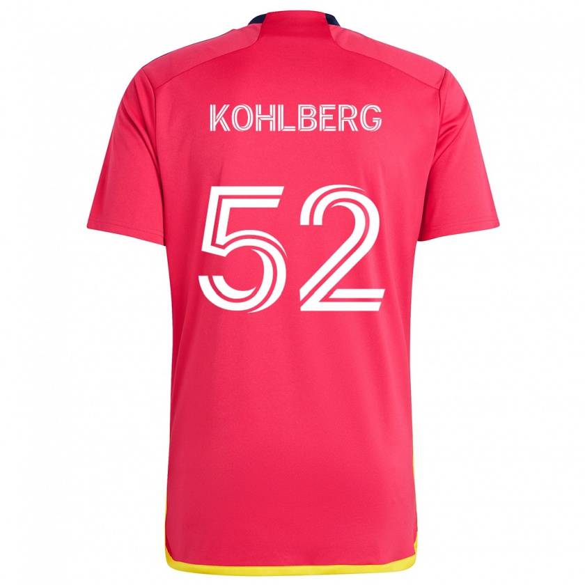 Kandiny Gyermek Andrew Kohlberg #52 Piros Kék Hazai Jersey 2024/25 Mez Póló Ing