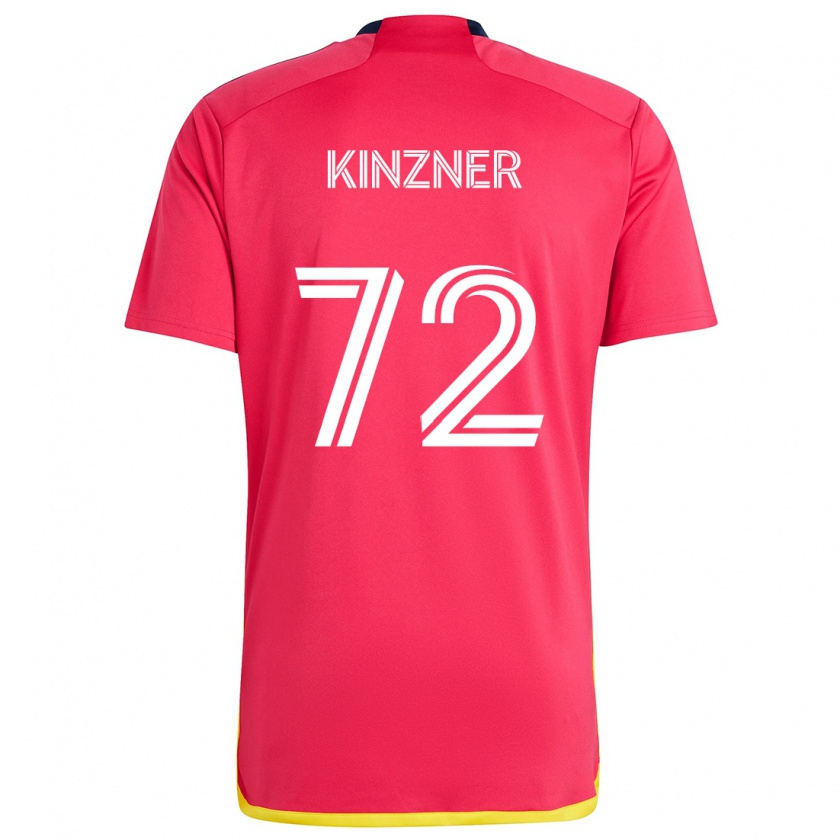 Kandiny Gyermek Eric Kinzner #72 Piros Kék Hazai Jersey 2024/25 Mez Póló Ing