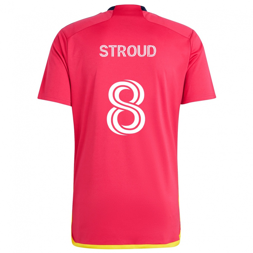 Kandiny Gyermek Jared Stroud #8 Piros Kék Hazai Jersey 2024/25 Mez Póló Ing