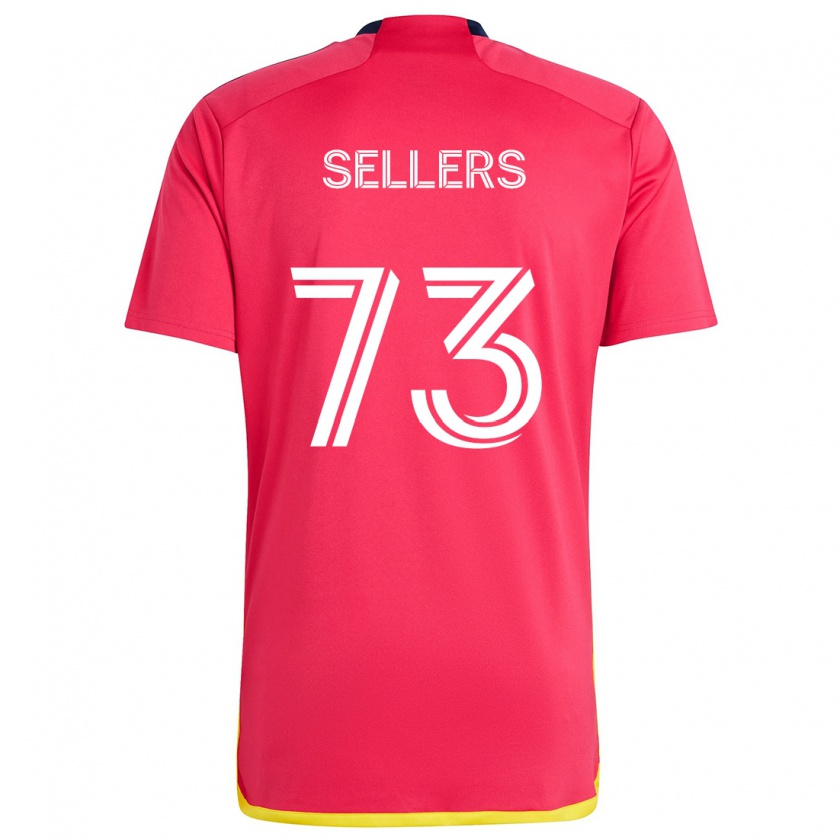 Kandiny Gyermek Braydon Sellers #73 Piros Kék Hazai Jersey 2024/25 Mez Póló Ing