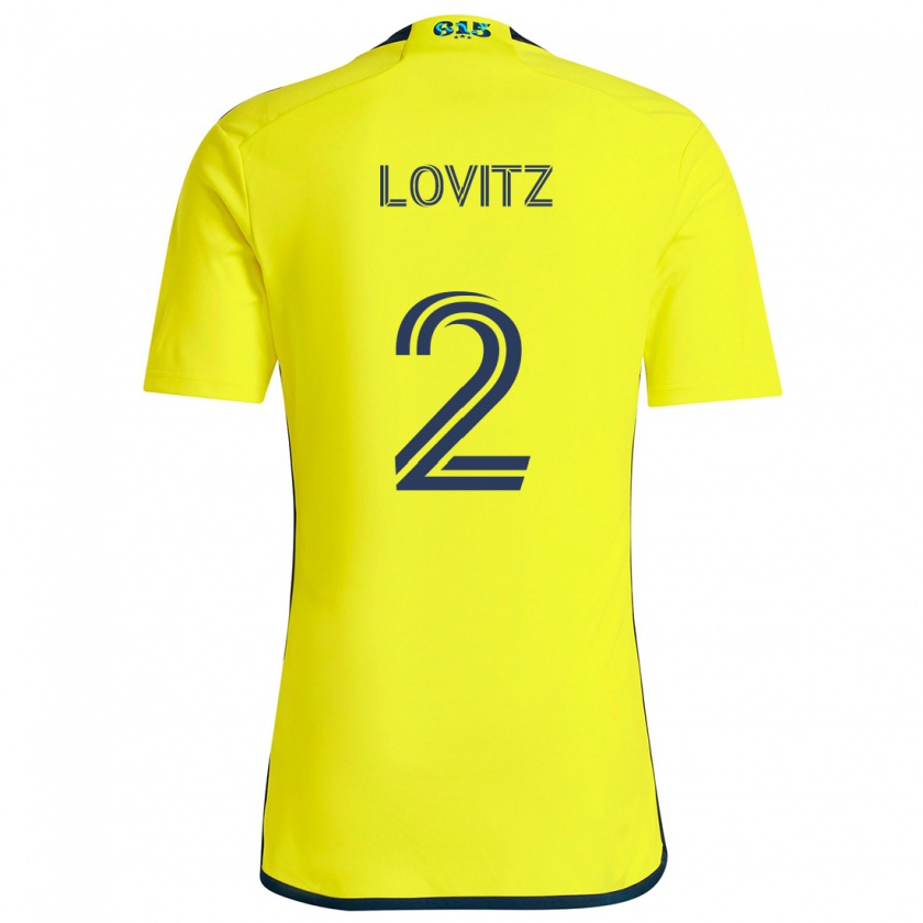 Kandiny Gyermek Daniel Lovitz #2 Sárga Kék Hazai Jersey 2024/25 Mez Póló Ing