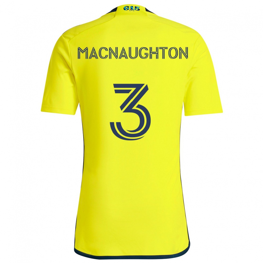 Kandiny Gyermek Lukas Macnaughton #3 Sárga Kék Hazai Jersey 2024/25 Mez Póló Ing