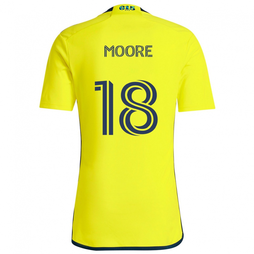 Kandiny Gyermek Shaq Moore #18 Sárga Kék Hazai Jersey 2024/25 Mez Póló Ing