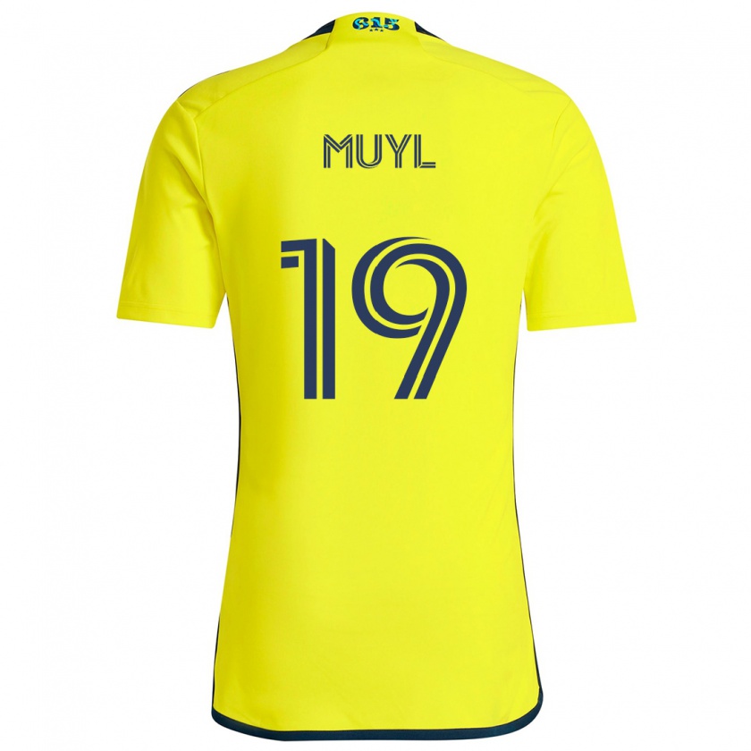 Kandiny Gyermek Alex Muyl #19 Sárga Kék Hazai Jersey 2024/25 Mez Póló Ing