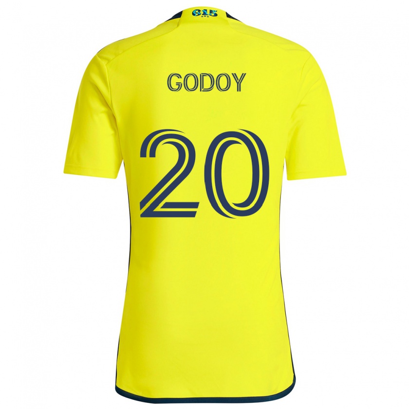 Kandiny Gyermek Aníbal Godoy #20 Sárga Kék Hazai Jersey 2024/25 Mez Póló Ing