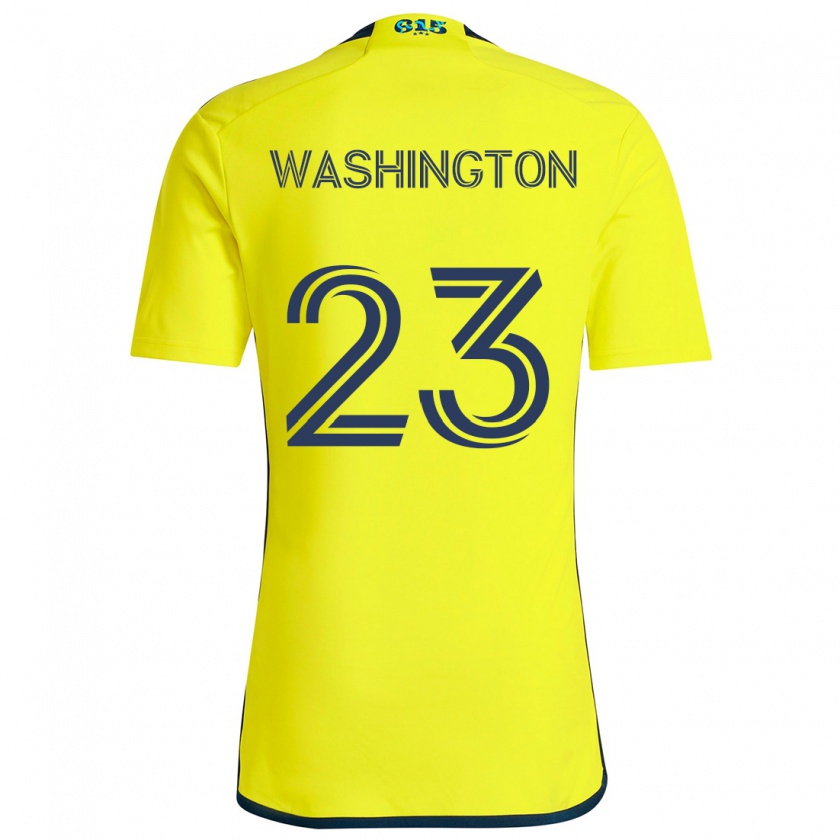 Kandiny Gyermek Taylor Washington #23 Sárga Kék Hazai Jersey 2024/25 Mez Póló Ing