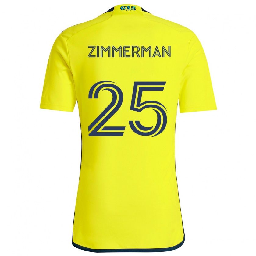 Kandiny Gyermek Walker Zimmerman #25 Sárga Kék Hazai Jersey 2024/25 Mez Póló Ing