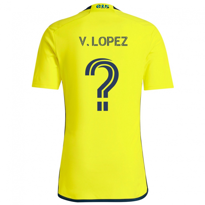 Kandiny Gyermek Alejandro Velazquez-Lopez #0 Sárga Kék Hazai Jersey 2024/25 Mez Póló Ing