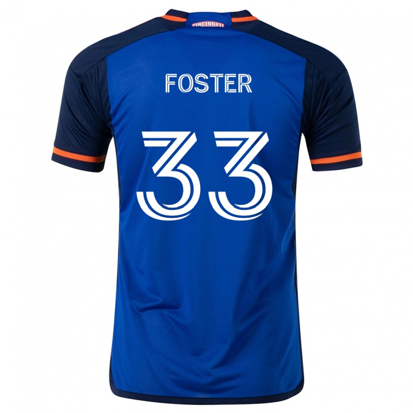 Kandiny Gyermek Isaiah Foster #33 Kék Fehér Hazai Jersey 2024/25 Mez Póló Ing