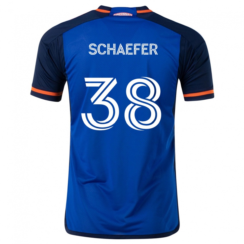 Kandiny Gyermek Brian Schaefer #38 Kék Fehér Hazai Jersey 2024/25 Mez Póló Ing