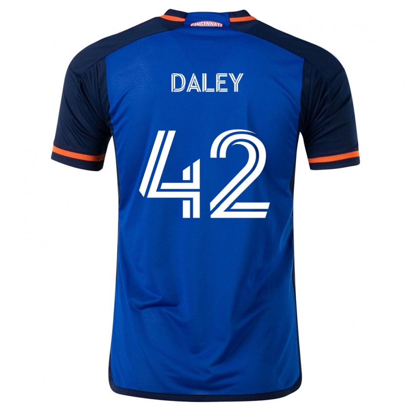 Kandiny Gyermek Amir Daley #42 Kék Fehér Hazai Jersey 2024/25 Mez Póló Ing