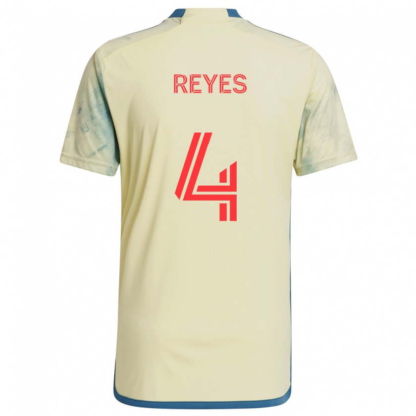 Kandiny Gyermek Andrés Reyes #4 Sárga Piros Kék Hazai Jersey 2024/25 Mez Póló Ing