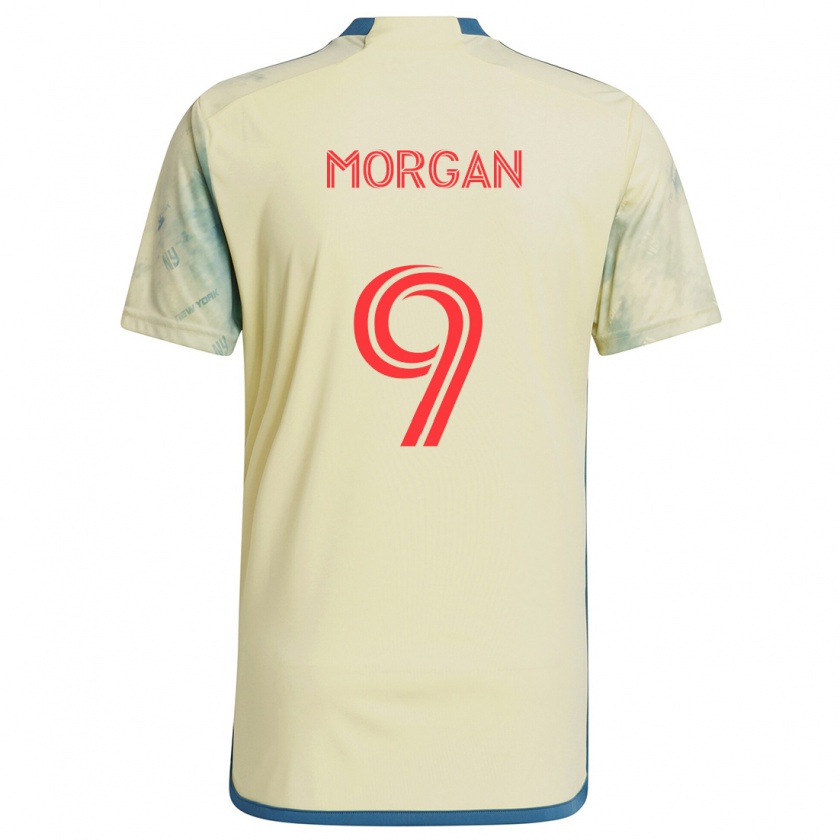 Kandiny Gyermek Lewis Morgan #9 Sárga Piros Kék Hazai Jersey 2024/25 Mez Póló Ing