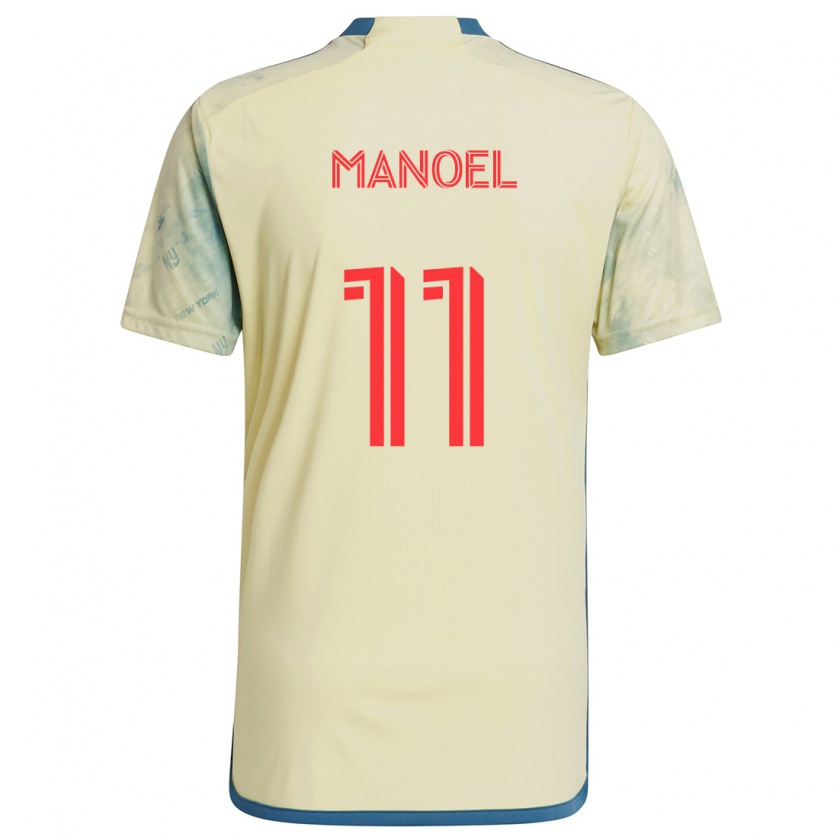 Kandiny Gyermek Elias Manoel #11 Sárga Piros Kék Hazai Jersey 2024/25 Mez Póló Ing