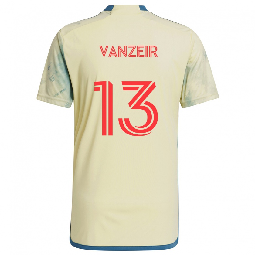 Kandiny Gyermek Dante Vanzeir #13 Sárga Piros Kék Hazai Jersey 2024/25 Mez Póló Ing