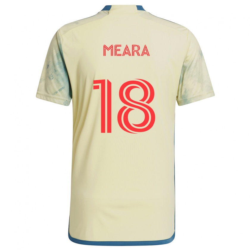 Kandiny Gyermek Ryan Meara #18 Sárga Piros Kék Hazai Jersey 2024/25 Mez Póló Ing