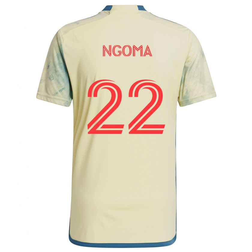 Kandiny Gyermek Serge Ngoma #22 Sárga Piros Kék Hazai Jersey 2024/25 Mez Póló Ing