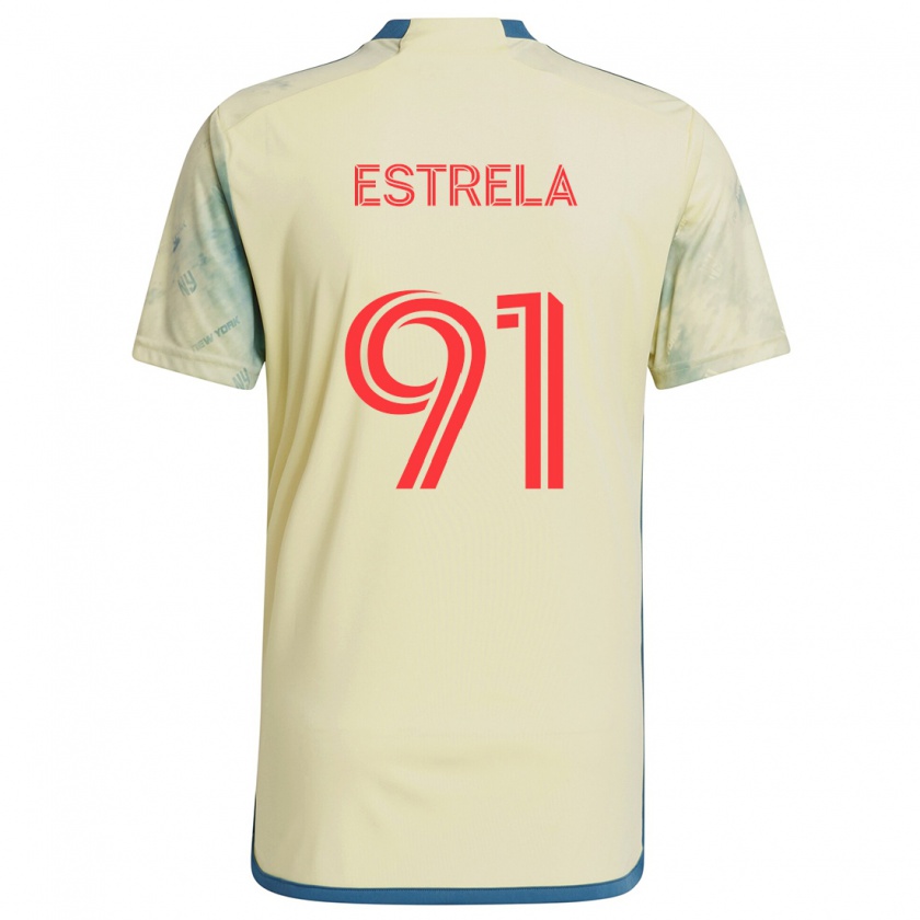 Kandiny Gyermek Bento Estrela #91 Sárga Piros Kék Hazai Jersey 2024/25 Mez Póló Ing