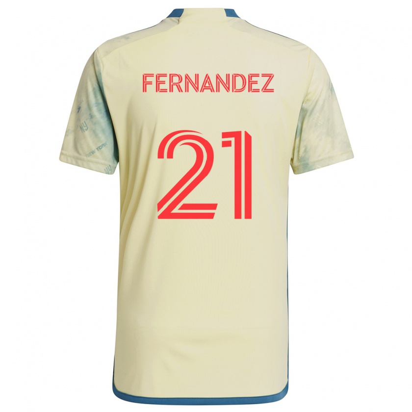 Kandiny Gyermek Omir Fernandez #21 Sárga Piros Kék Hazai Jersey 2024/25 Mez Póló Ing