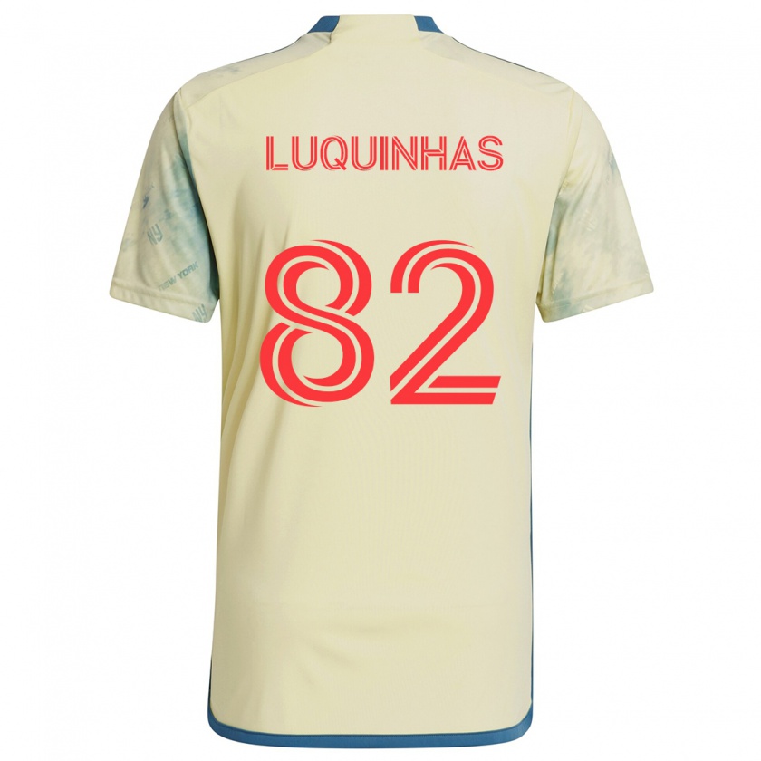 Kandiny Gyermek Luquinhas #82 Sárga Piros Kék Hazai Jersey 2024/25 Mez Póló Ing