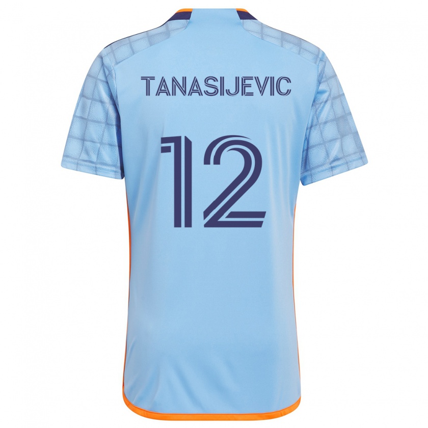 Kandiny Gyermek Strahinja Tanasijevic #12 Kék Narancs Hazai Jersey 2024/25 Mez Póló Ing