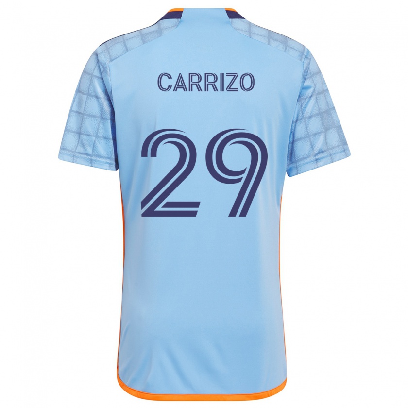 Kandiny Gyermek Máximo Carrizo #29 Kék Narancs Hazai Jersey 2024/25 Mez Póló Ing