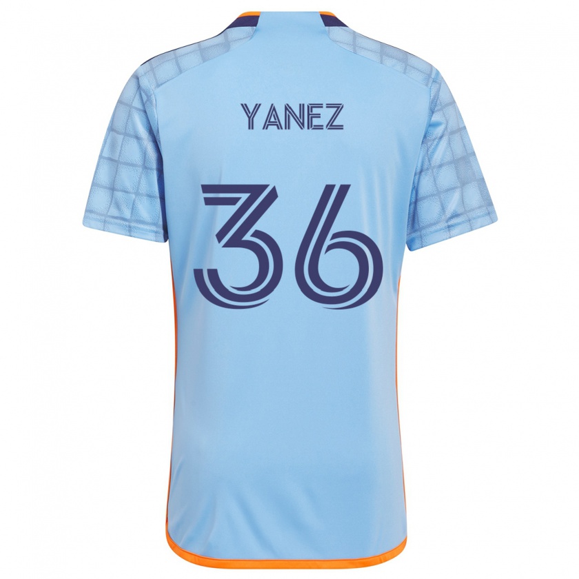 Kandiny Gyermek Zidane Yañez #36 Kék Narancs Hazai Jersey 2024/25 Mez Póló Ing