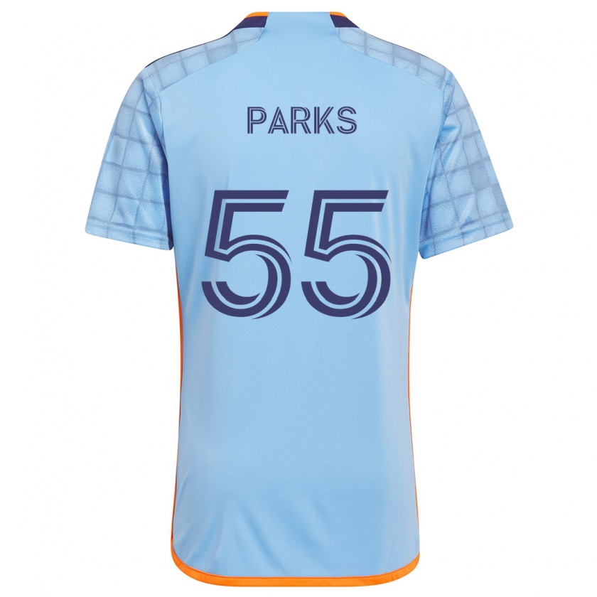 Kandiny Gyermek Keaton Parks #55 Kék Narancs Hazai Jersey 2024/25 Mez Póló Ing