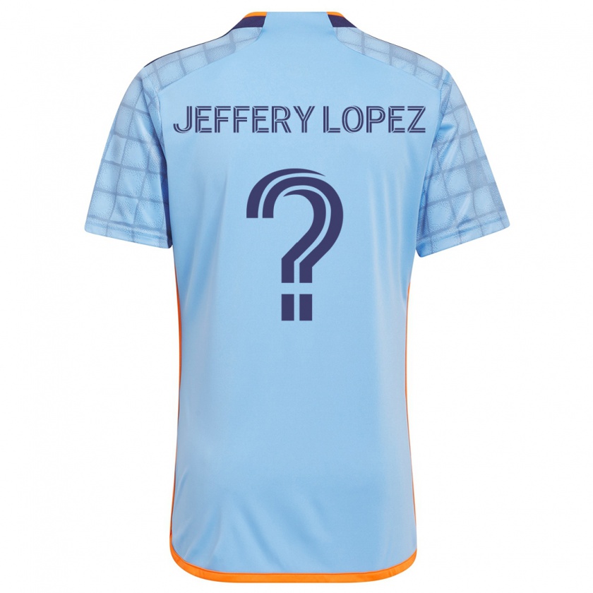 Kandiny Gyermek Jeffery López #0 Kék Narancs Hazai Jersey 2024/25 Mez Póló Ing