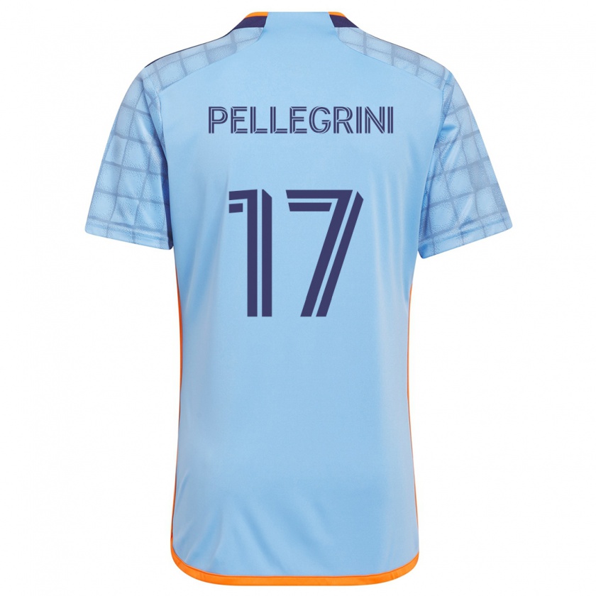 Kandiny Gyermek Matías Pellegrini #17 Kék Narancs Hazai Jersey 2024/25 Mez Póló Ing