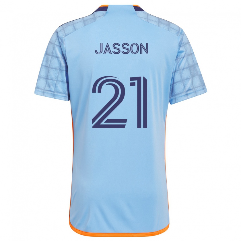 Kandiny Gyermek Andres Jasson #21 Kék Narancs Hazai Jersey 2024/25 Mez Póló Ing