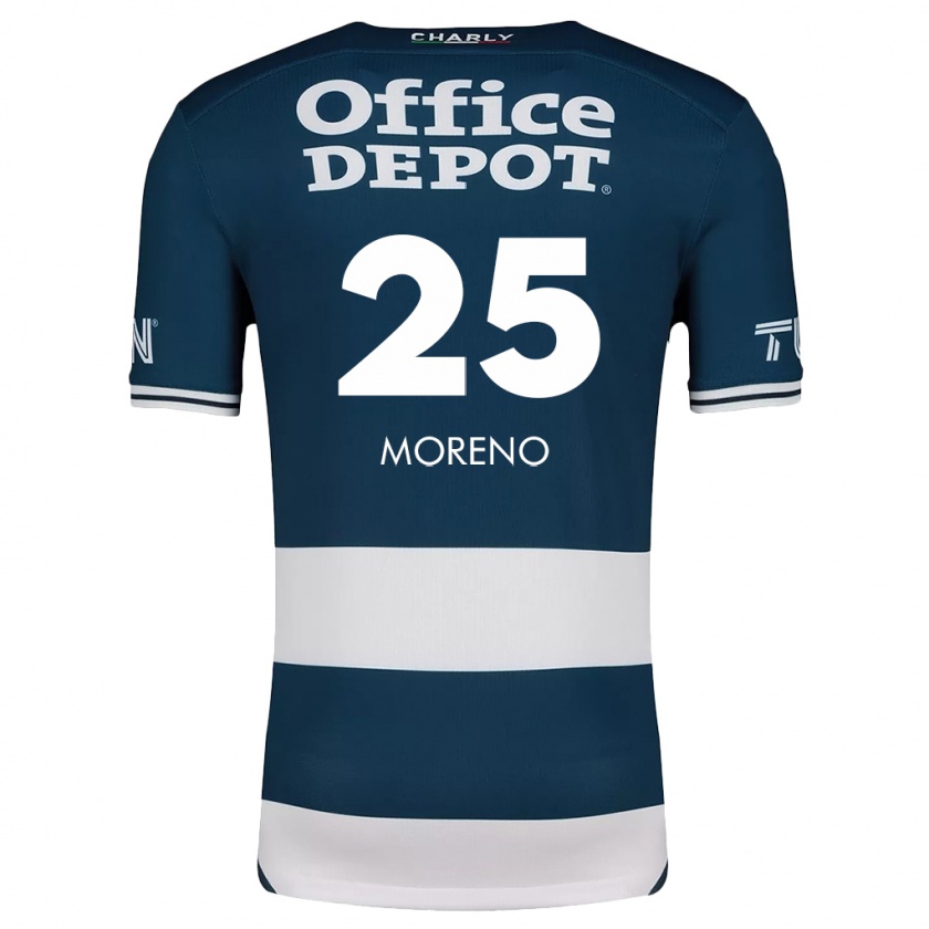 Kandiny Gyermek Carlos Moreno #25 Kék Fehér Hazai Jersey 2024/25 Mez Póló Ing