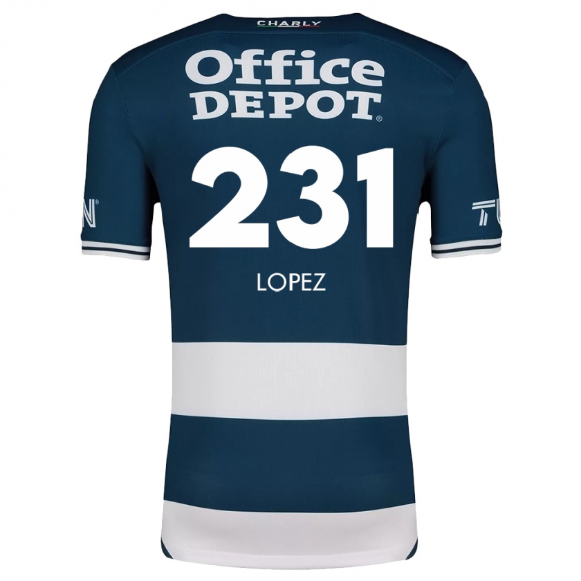 Kandiny Gyermek Víctor López #231 Kék Fehér Hazai Jersey 2024/25 Mez Póló Ing