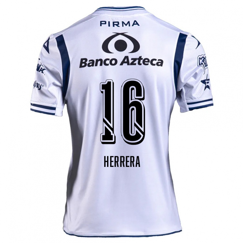 Kandiny Gyermek Alberto Herrera #16 Fehér Sötétkék Hazai Jersey 2024/25 Mez Póló Ing