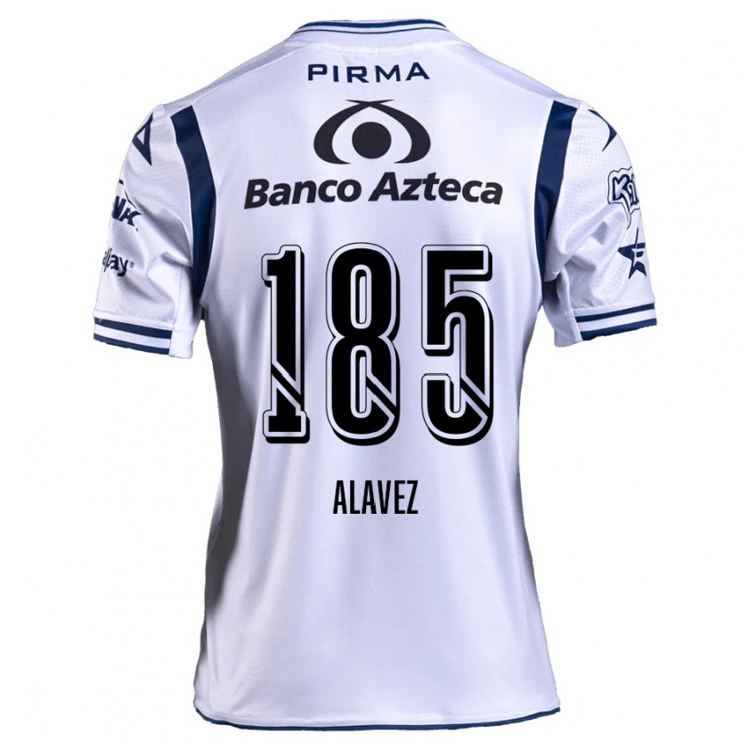 Kandiny Gyermek Brian Alavez #185 Fehér Sötétkék Hazai Jersey 2024/25 Mez Póló Ing