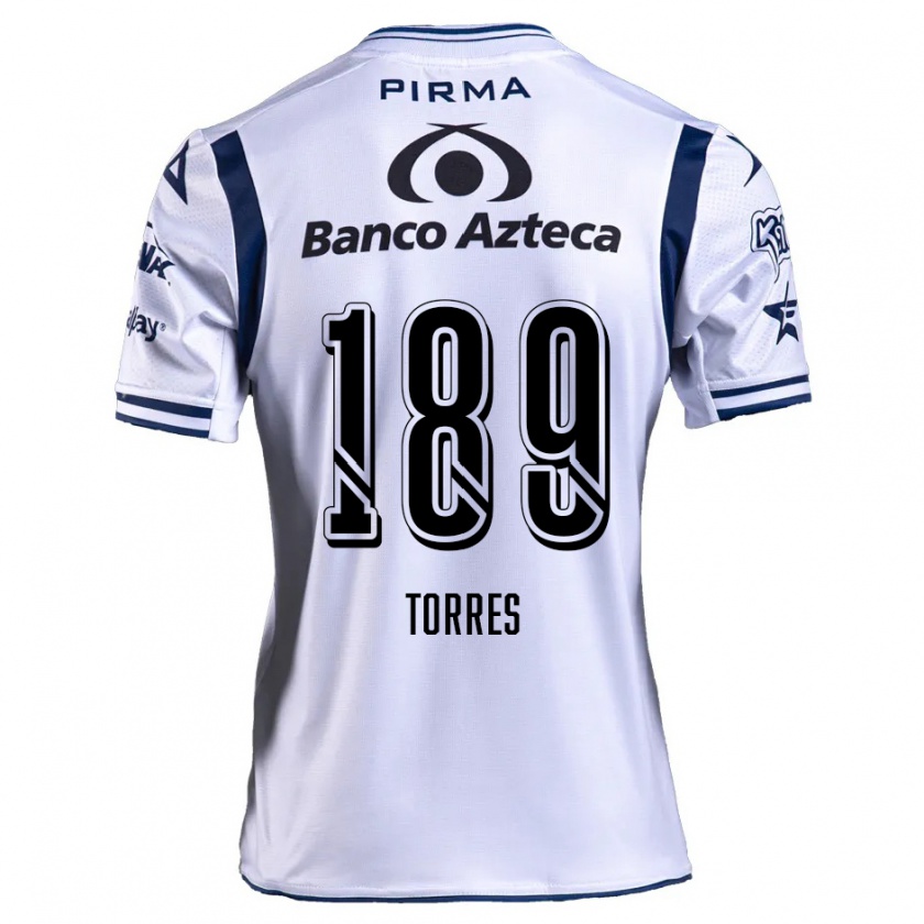 Kandiny Gyermek Dylan Torres #189 Fehér Sötétkék Hazai Jersey 2024/25 Mez Póló Ing