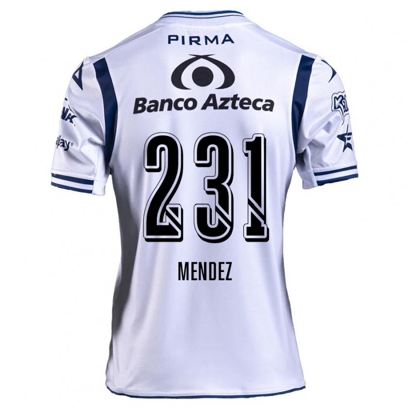 Kandiny Gyermek Alejandro Méndez #231 Fehér Sötétkék Hazai Jersey 2024/25 Mez Póló Ing